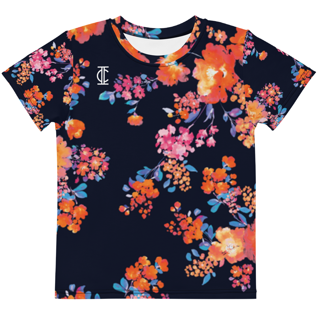IC's Night Floral Kids crew neck t-shirt