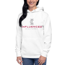 Load image into Gallery viewer, White IC Silver/Cardinal Text Unisex Hoodie
